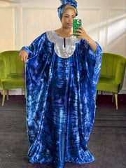 Ramadan All Over Print Sequin Neck Kaftan Dress, Modest Loose Maxi Length Kaftan - Free Delivery Worldwide only at Flexi Africa