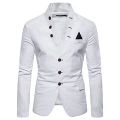 Sharp and Sophisticated: Men's Slim Fit White Blazer Coat for Business, Wedding, and Casual Events - Free Delivery Worldwide only at Flexi Africa