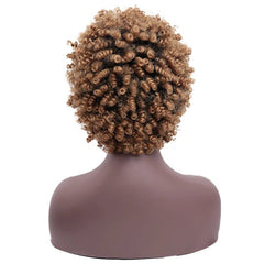 Short Afro Kinky Curly Wig For Women Synthetic Blonde Hair Wig With Natural Bangs Brown Black Daily Party Cosplay Wig - Free Delivery Worldwide only at Flexi Africa