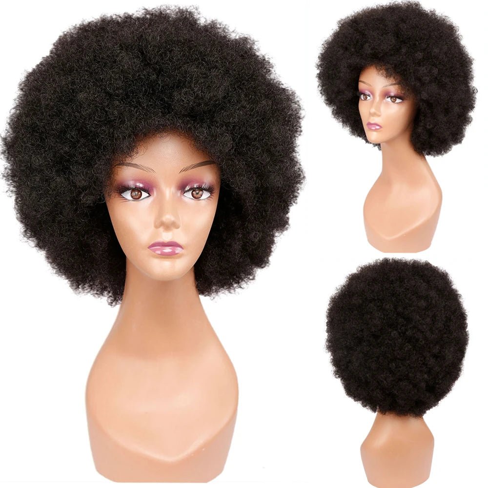 Short Afro Wigs Black Hair for Women Short Kinky Curly Wigs With Bangs - Free Delivery Worldwide only at Flexi Africa