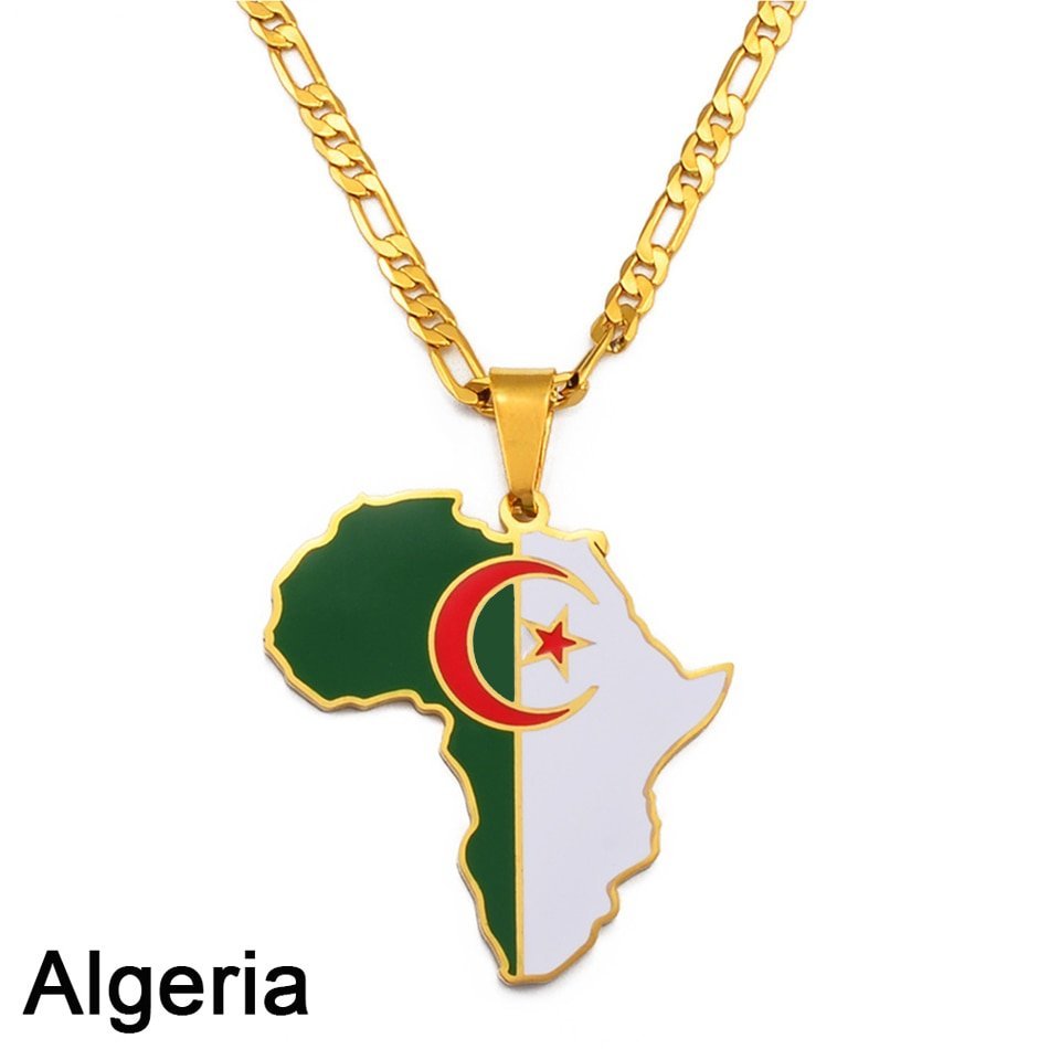 Showcase Your African Roots with Our Hip - hop Africa Map Pendant Necklace - Free Delivery Worldwide only at Flexi Africa