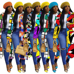 Spring and Autumn African Women's Long Sleeve Polyester Shirt Dress: Vibrant African Prints and Style - Flexi Africa