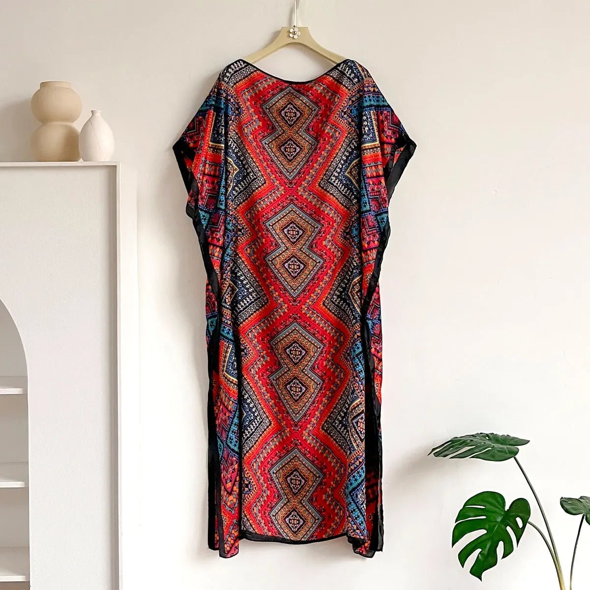 Spring and Summer Fashion African Dresses For Women Elegant Printed Silk Muslim Lady Kaftan Dress Sun Protection Kuwait Abaya - Free Delivery Worldwide only at Flexi Africa