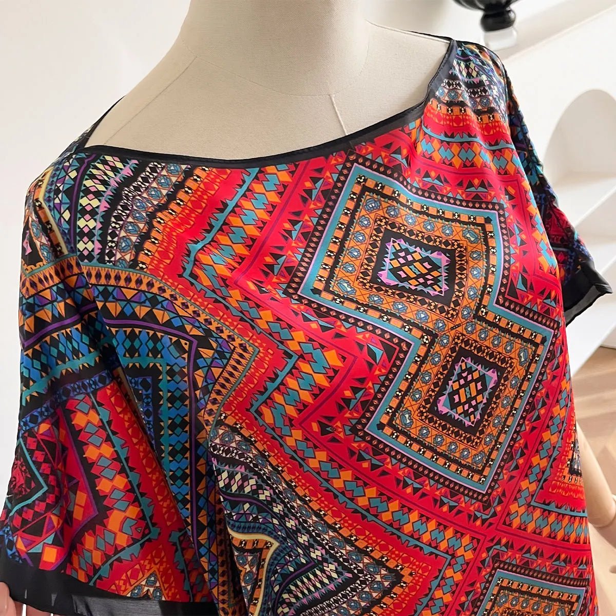 Spring and Summer Fashion African Dresses For Women Elegant Printed Silk Muslim Lady Kaftan Dress Sun Protection Kuwait Abaya - Free Delivery Worldwide only at Flexi Africa