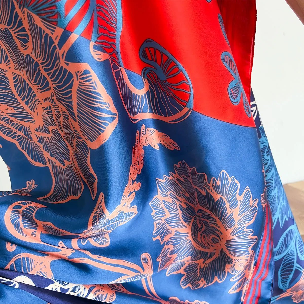 Spring and Summer Fashion African Dresses For Women Elegant Printed Silk Muslim Lady Kaftan Dress Sun Protection Kuwait Abaya - Free Delivery Worldwide only at Flexi Africa