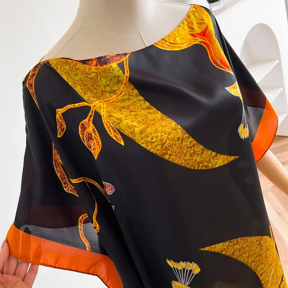 Spring and Summer Fashion African Dresses For Women Elegant Printed Silk Muslim Lady Kaftan Dress Sun Protection Kuwait Abaya - Free Delivery Worldwide only at Flexi Africa