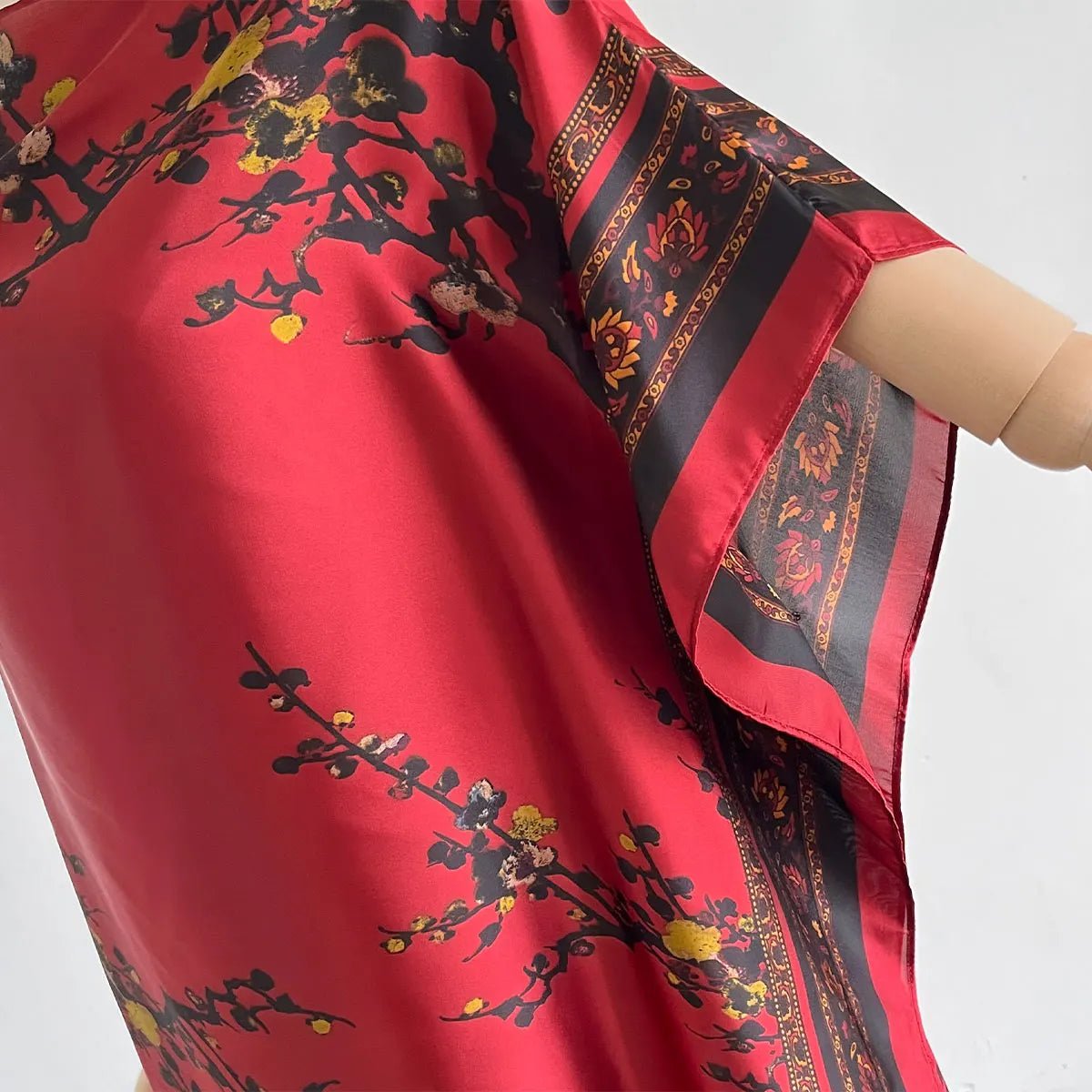 Spring and Summer Fashion African Dresses For Women Elegant Printed Silk Muslim Lady Kaftan Dress Sun Protection Kuwait Abaya - Free Delivery Worldwide only at Flexi Africa