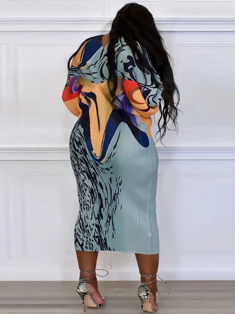 Spring Autumn African Dresses for Women - 3/4 Sleeve, Sexy V - Neck, Slim Fit, Office Lady Party Dress - Free Delivery Worldwide only at Flexi Africa