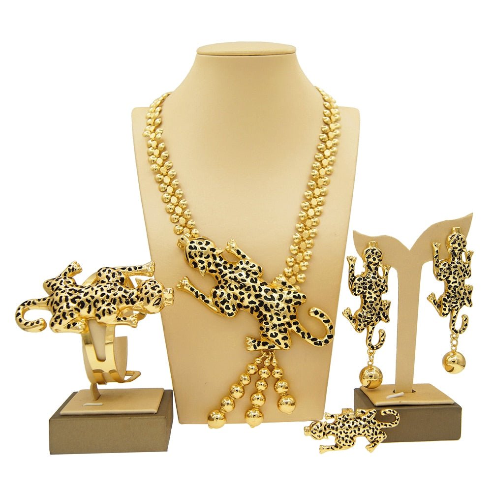 Striking African Inspired Leopard Jewelry Set: Bold Accessories for the Modern Fashionista - Flexi Africa www.flexiafrica.com
