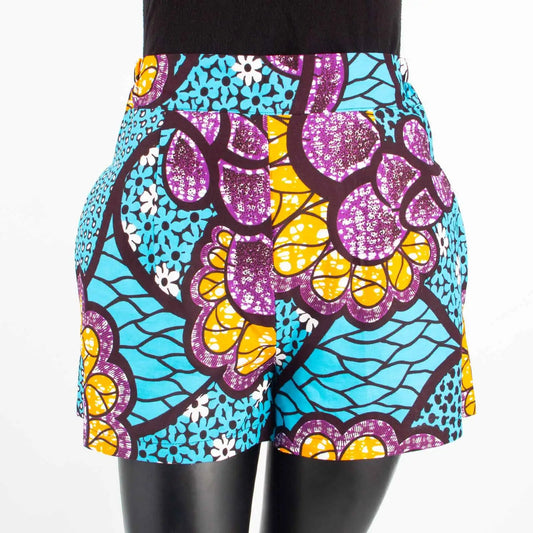 Summer Vibes: African Print Pattern Beach Shorts for Women, 100% Cotton - Flexi Africa - Free Delivery www.flexiafrica.com