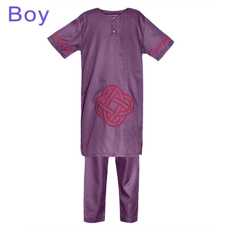 Traditional African Dashiki 2 - Piece Set for Boys and Girls: Shirt and Pants in Authentic Style - Free Delivery Worldwide only at Flexi Africa