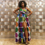 Traditional African Wax Print Dress for Women – Dashiki Halter Neck Maxi Dress - Free Delivery Worldwide only at Flexi Africa