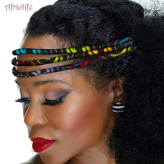 Vibrant Afrocentric Headband: Handmade African Wax Print with Colorful Kente Design - Flexi Africa - Free Delivery Worldwide