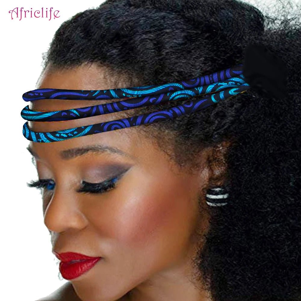 Vibrant Afrocentric Headband: Handmade African Wax Print with Colorful Kente Design - Flexi Africa - Free Delivery Worldwide