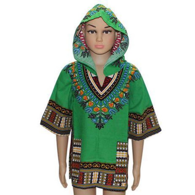 Vibrant Traditional African Print Dashiki T-shirts: Stylish Fashion Designs for Kids - Flexi Africa - Free Delivery Worldwide