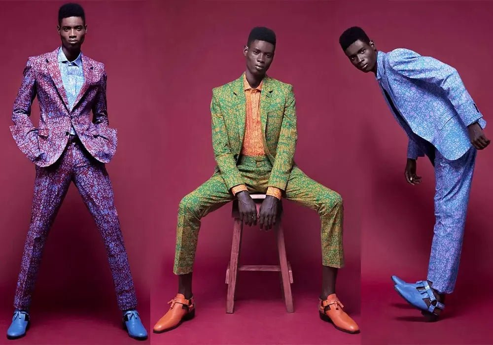 Women's African Outfits 2 Pieces Set Shiny Flare Sleeves V Neck Tops and Long Pencil Skirts African Clothes for Women