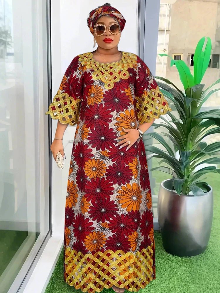 Women African Party Evening Gowns Ankara Dashiki Print Outfits Plus Size Dress - Free Delivery Worldwide only at Flexi Africa