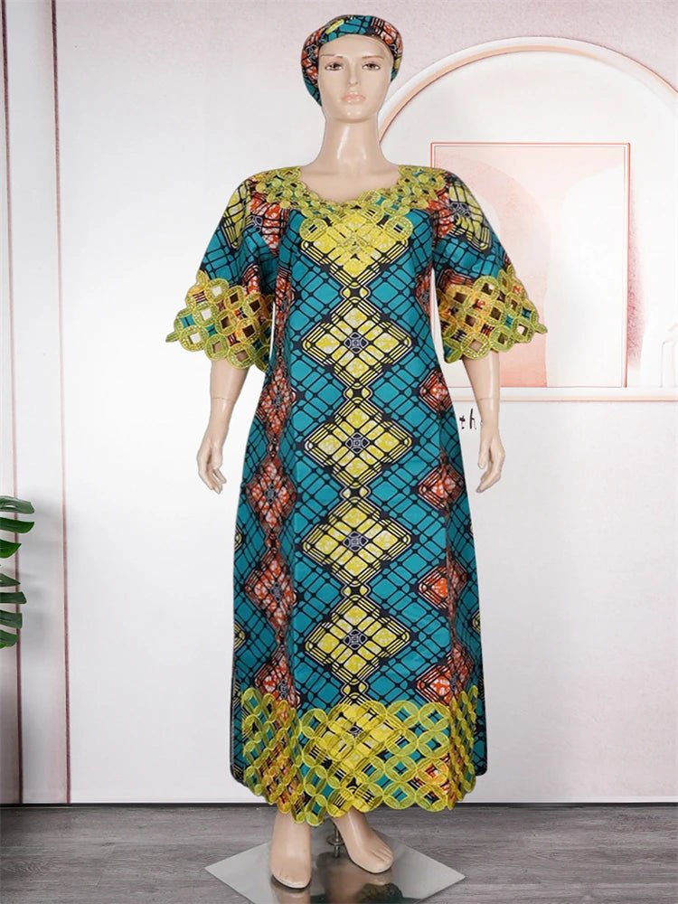 Women African Party Evening Gowns Ankara Dashiki Print Outfits Plus Size Dress - Free Delivery Worldwide only at Flexi Africa