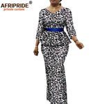Women’s African Ankara 2PC Set Crop Top Maxi Skirt Belted Traditional Outfit - Free Delivery Worldwide only at Flexi Africa