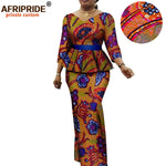Women’s African Ankara 2PC Set Crop Top Maxi Skirt Belted Traditional Outfit - Free Delivery Worldwide only at Flexi Africa