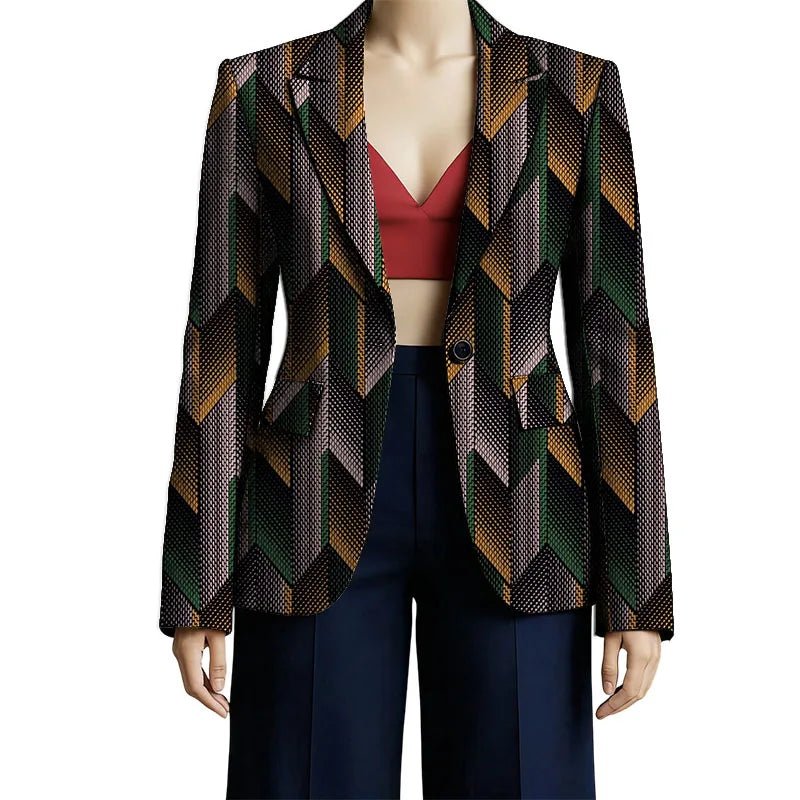 Women’s African Couture Blazer Jacket – Ankara Print Colorful Short Coat for Wedding & Party - Free Delivery Worldwide only at Flexi Africa