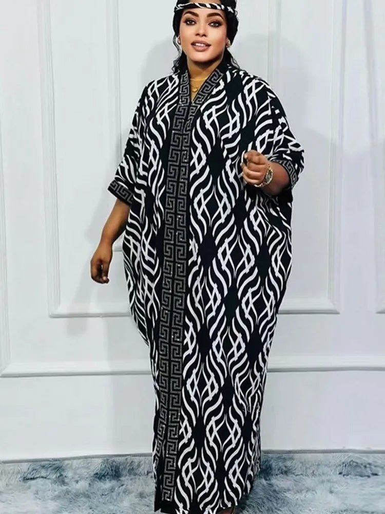 Women’s African Dashiki Abaya – Ankara Maxi Dress with Elegant Flow - Free Delivery Worldwide only at Flexi Africa