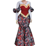 Women’s African Plus Size Evening Dress – Luxury Ankara Lace Mermaid Gown for Wedding & Party - Free Delivery Worldwide only at Flexi Africa