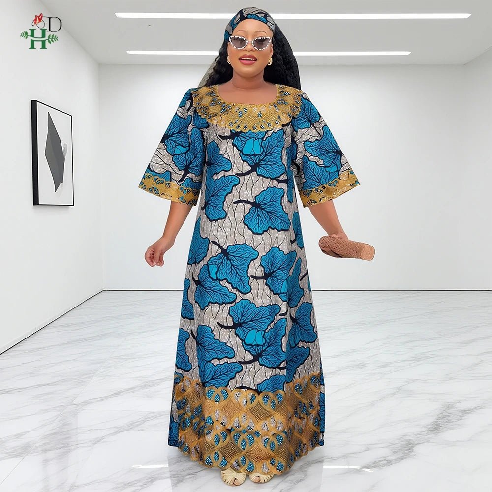 Women’s African Traditional Dress – Embroidered Boubou Kaftan Abaya - Free Delivery Worldwide only at Flexi Africa