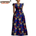 Women’s Ankara Dashiki Print Floor - Length A - Line Dress - Free Delivery Worldwide only at Flexi Africa