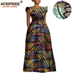 Women’s Ankara Dashiki Print Floor - Length A - Line Dress - Free Delivery Worldwide only at Flexi Africa