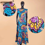 Women’s Ankara Dashiki Print Floor - Length A - Line Dress - Free Delivery Worldwide only at Flexi Africa