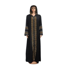 Women's Dress African Fashion Hooded Robe Islamic Abaya Muslim Style Drilled Decoration Quality Luxury - Free Delivery