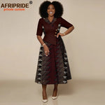Women’s High - Waist Ankara Midi Dress – Half Sleeve African Print Style - Free Delivery Worldwide only at Flexi Africa