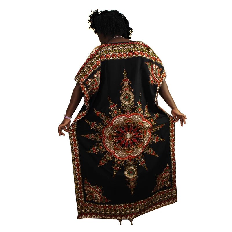 Women’s Plus Size African Party Dress – Ankara Dashiki Cotton Maxi Gown - Free Delivery Worldwide only at Flexi Africa