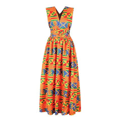 Women's Sexy Sleeveless Dress - Fashionable Backless National Print Party Dress - Flexi Africa - Free Delivery Worldwide