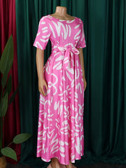 Women’s Spring/Summer African Print Dress – Loose Fit with Short Sleeves - Free Delivery Worldwide only at Flexi Africa
