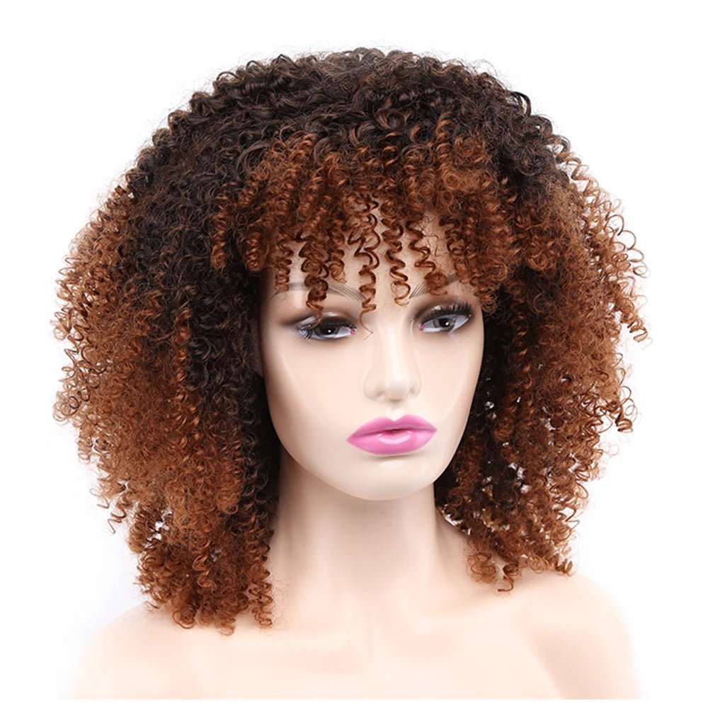 Women's Synthetic Hair for Girls Afro Kinky Curly Wigs With Bangs - Free Delivery Worldwide only at Flexi Africa